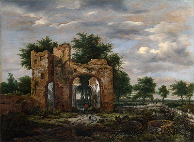 A Ruined Castle Gateway, c.1650/55 | Ruisdael | Painting Reproduction