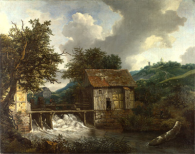 Two Watermills and an Open Sluice at Singraven, c.1650/52 | Ruisdael | Painting Reproduction