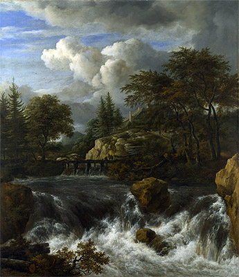 A Waterfall in a Rocky Landscape, c.1660/70 | Ruisdael | Painting Reproduction