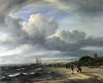 The Shore at Egmond-aan-Zee, c.1675 | Ruisdael | Painting Reproduction