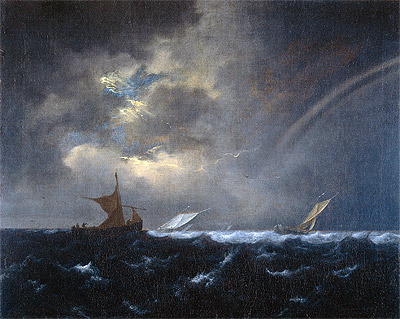Ship in Rough Sea, 1655 | Ruisdael | Painting Reproduction
