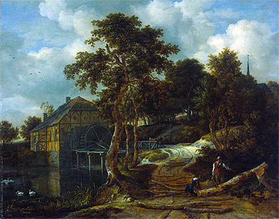 Landscape with Watermill, 1661 | Ruisdael | Painting Reproduction