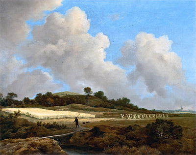 View of Grainfields with a Distant Town, c.1670 by Ruisdael | Painting Reproduction