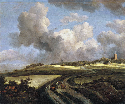 Road through Fields of Corn near the Zuider Zee, c.1660/62 by Ruisdael | Painting Reproduction
