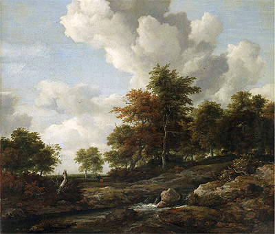 Wooded Landscape with a Rocky Stream | Ruisdael | Painting Reproduction