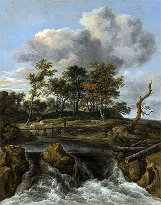 A River Landscape with a Waterfall | Ruisdael | Painting Reproduction