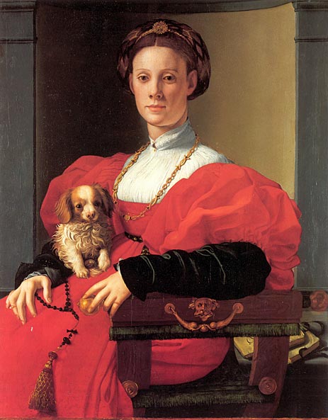 Portrait of a Lady in Red Dress, c.1532/33 by Pontormo | Painting Reproduction