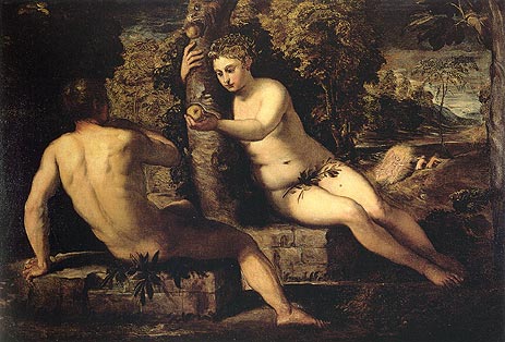 Die Versuchung des Adam | Tintoretto | Gemälde Reproduktion
