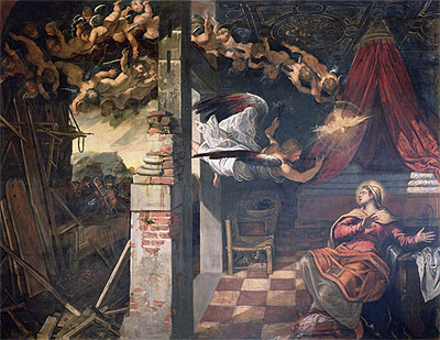 The Annunciation, c.1582/87 | Tintoretto | Painting Reproduction