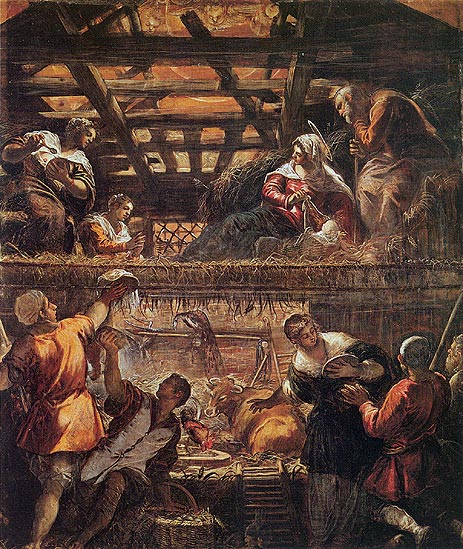 The Adoration of the Shepherds, c.1577/81 | Tintoretto | Gemälde Reproduktion