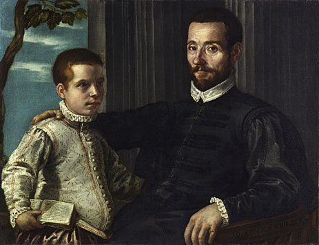 Portrait of a Nobleman with his Son, undated | Tintoretto | Painting Reproduction