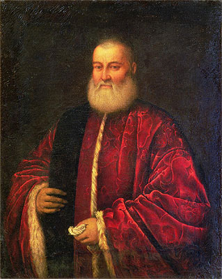 Portrait of an Old Man in Red Robes, n.d. | Tintoretto | Painting Reproduction