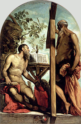St. Andrew and St. Jerome, Undated | Tintoretto | Painting Reproduction