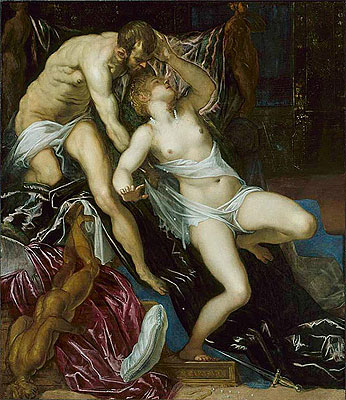 Tarquin and Lucretia, c.1580/90 | Tintoretto | Painting Reproduction