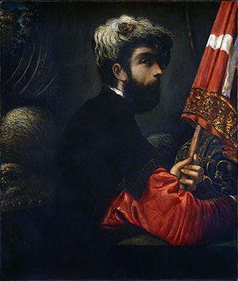 Portrait of a Man as Saint George, c.1540/50 | Tintoretto | Painting Reproduction