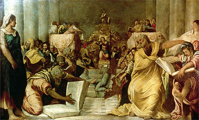 Christus unter den Schriftgelehrten | Tintoretto | Gemälde Reproduktion