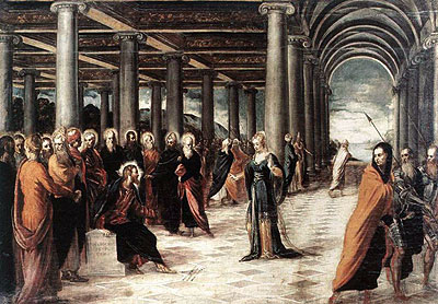 Christus und die Ehebrecherin | Tintoretto | Gemälde Reproduktion