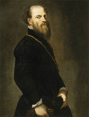 Gentleman with a Gold Chain, c.1555 | Tintoretto | Gemälde Reproduktion