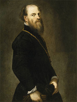 Gentleman with a Gold Chain, c.1555 by Tintoretto | Painting Reproduction