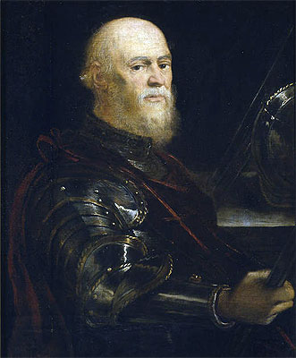 A Venetian Admiral, c.1570/75 by Tintoretto | Painting Reproduction