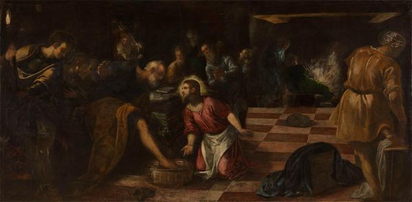 Christ washing the Feet of the Disciples, c.1575/80 | Tintoretto | Painting Reproduction
