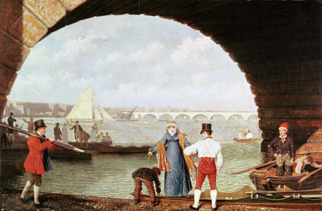 Landing at Westminster Bridge, 1818 by Jacques-Laurent Agasse | Painting Reproduction