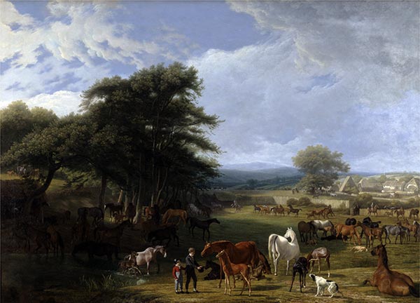 Lord Rivers's Stud Farm, Stratfield Saye, 1807 | Jacques-Laurent Agasse | Painting Reproduction
