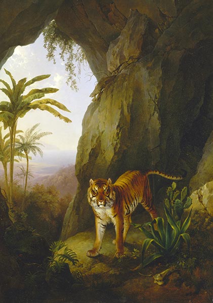 Tiger in Höhle, c.1814 | Jacques-Laurent Agasse | Gemälde Reproduktion