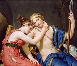 The Farewell of Telemachus and Eucharis, 1818 by Jacques-Louis David | Painting Reproduction
