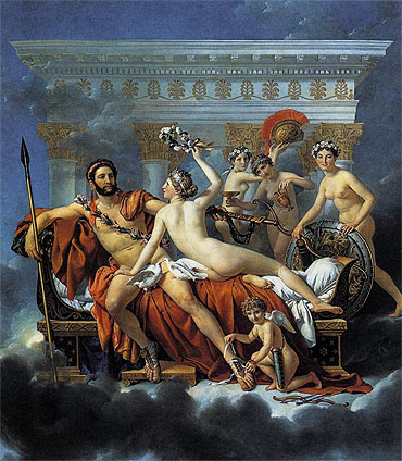 Mars Disarmed by Venus and the Three Graces | Jacques-Louis David | Painting Reproduction