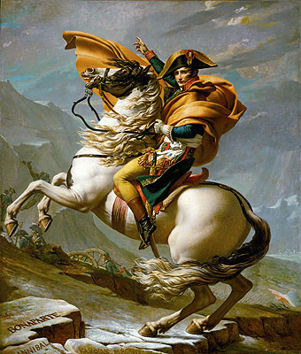 Napoleon Crossing the Alps at the St Bernard Pass, 20th May 1800, c.1800/01 | Jacques-Louis David | Gemälde Reproduktion