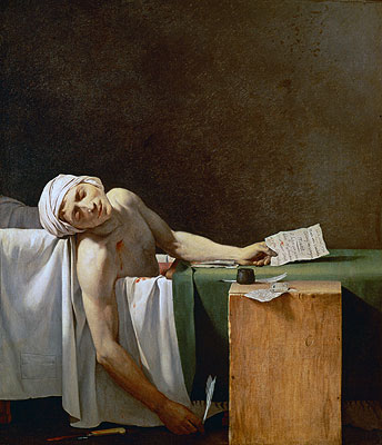 Ermordung von Jean-Paul Marat in seiner Badewanne, 1793 | Jacques-Louis David