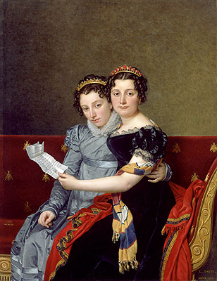 Portrait of the Sisters Zénaïde and Charlotte Bonaparte | Jacques-Louis David | Painting Reproduction