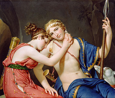 The Farewell of Telemachus and Eucharis, 1818 | Jacques-Louis David | Painting Reproduction