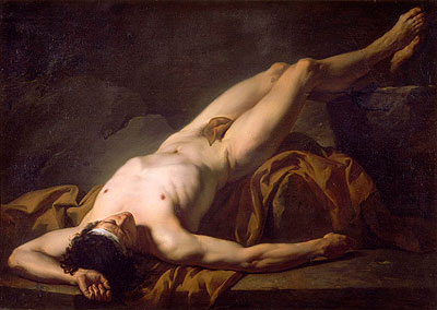 Hector (Academic Figure of a Man), n.d. | Jacques-Louis David | Gemälde Reproduktion
