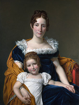 Portrait of the Comtesse Vilain XIIII and Her Daughter, 1816 | Jacques-Louis David | Painting Reproduction