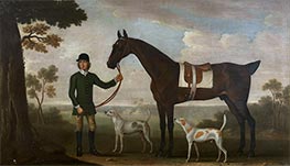 Ein braunes Vollblut 'Spanking Roger', gehalten von einem Pferdepfleger, 1745 von James Seymour | Gemälde-Reproduktion