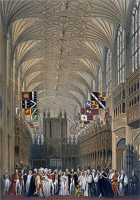 Interior of St George's Chapel, 1838 by James Baker Pyne | Painting Reproduction