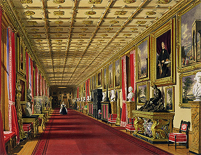 South Corridor, Windsor Castle, 1838 | James Baker Pyne | Gemälde Reproduktion