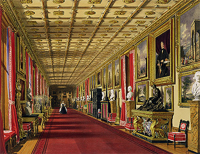 South Corridor, Windsor Castle, 1838 by James Baker Pyne | Painting Reproduction