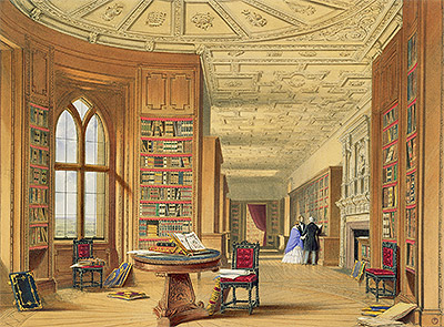 The Library, Windsor Castle, 1838 | James Baker Pyne | Painting Reproduction