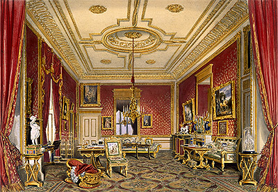 The Queen's Private Sitting Room, Windsor Castle, 1838 | James Baker Pyne | Painting Reproduction
