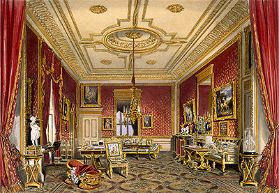 The Queen's Private Sitting Room, Windsor Castle, 1838 by James Baker Pyne | Painting Reproduction