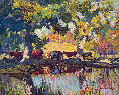 Cattle by the Creek, 1918 | James Edward Hervey Macdonald | Painting Reproduction
