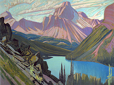 Lake O'Hara and Cathedral Mountain, Rockies, 1928 | James Edward Hervey Macdonald | Gemälde Reproduktion