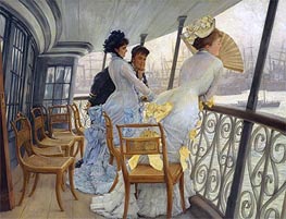 The Gallery of H.M.S. Calcutta, 1877 by Joseph Tissot | Painting Reproduction