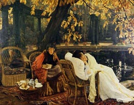 A Convalescent, c.1876 by Joseph Tissot | Painting Reproduction