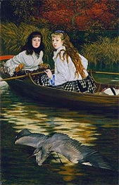 On the Thames - A Heron | Joseph Tissot | Gemälde Reproduktion