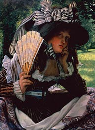 Young Lady with a Fan | Joseph Tissot | Painting Reproduction