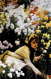 Chrysanthemums, c.1874/75 by Joseph Tissot | Painting Reproduction